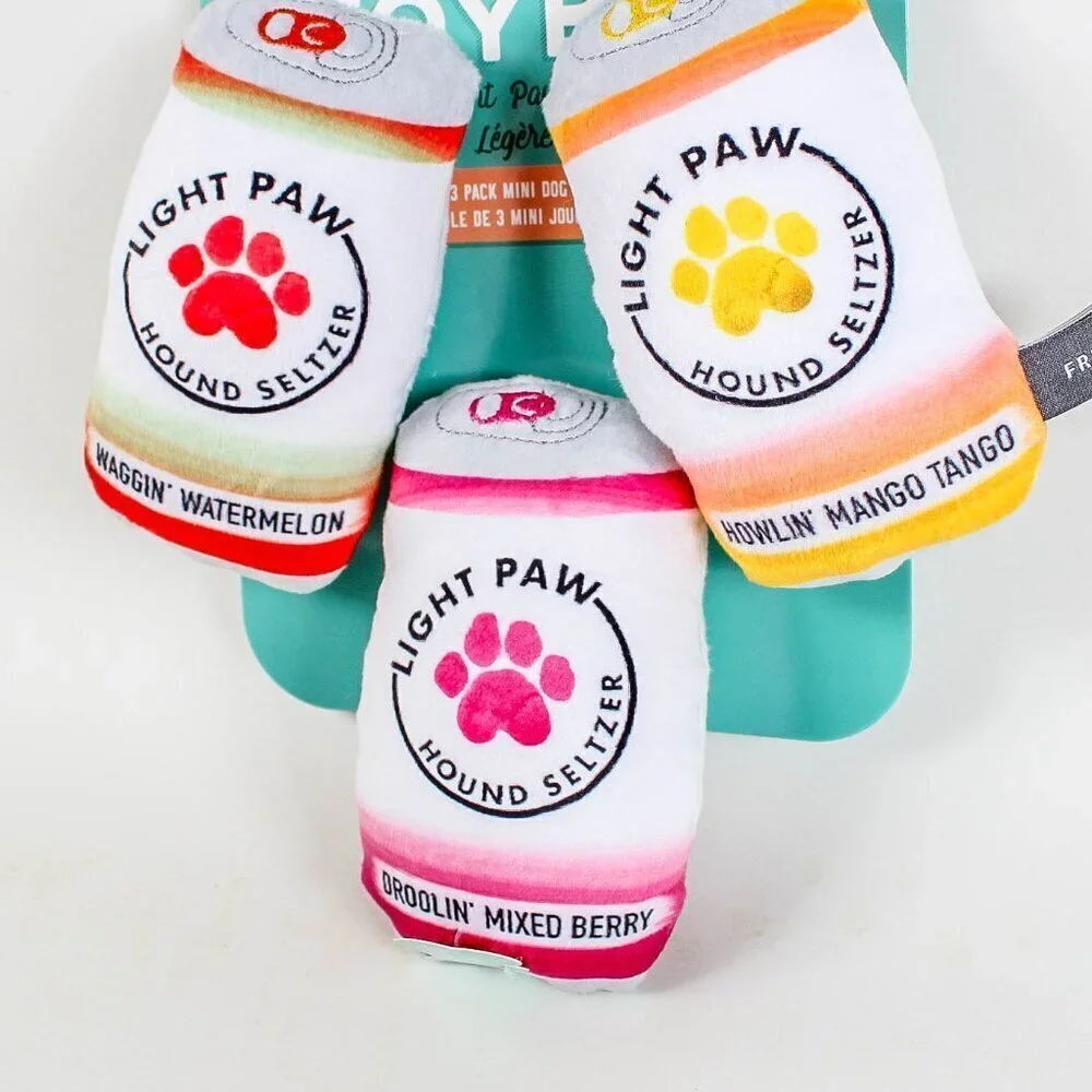 Pet Shop by Fringe Studio Light Paw Cans Small Dog Squeaky Dog Toys - NEW